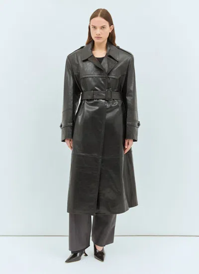 SPORTMAX NAPPA LEATHER TRENCH COAT
