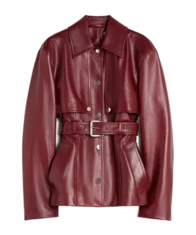 Sportmax Nappa Leather Two-piece Jacket - Bordeaux In Red