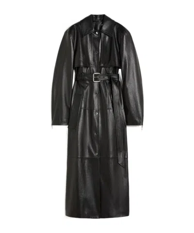 Sportmax Nappa Leather Two-piece Trench Coat - Black