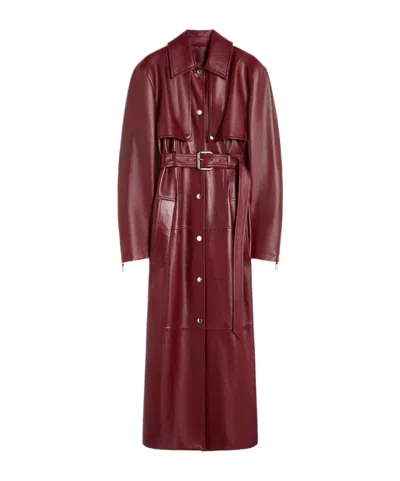 Sportmax Nappa Leather Two-piece Trench Coat - Bordeaux In Red