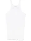 Sportmax Ribbed Crew Neck Racerback Sleeveless Top In White