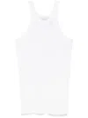 Sportmax Ribbed Crew Neck Racerback Sleeveless Top In White