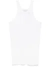 Sportmax Ribbed Crew Neck Racerback Sleeveless Top In White