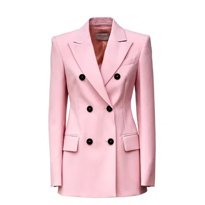 Sportmax Natural Stretch Adamo Double-breasted Blazer In Pink