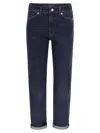 Sportmax Denim Trousers With Back Pockets And Contrast Stitching In Dark Denim