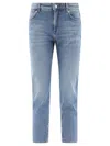 Sportmax Cropped Washed Denim Jeans In Blue