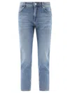 Sportmax Cropped Washed Denim Jeans In Blue