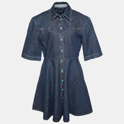 Sportmax Navy Blue Denim Panaro Mini Shirt Dress