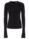 Sportmax Crystal Embellished Long Sleeve Top In Black