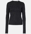 Sportmax All-over Embellished Crewneck Top In Black