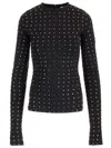 Sportmax Crystal Embellished Long Sleeve Top In Black