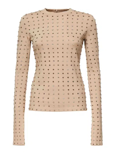 Sportmax Negus  T-shirt With Strass In Nude