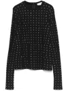 Sportmax All-over Embellished Crewneck Top In Black