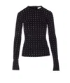 Sportmax All-over Embellished Crewneck Top In Black