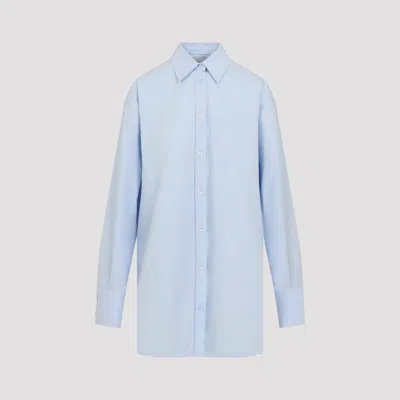 Sportmax Nespola Long Shirt Pleated Back Collar In Blue
