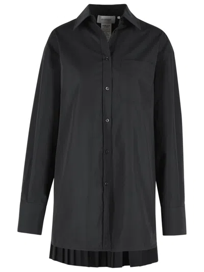 Sportmax Nespolo Black Cotton Blend Shirt Dress In Multi