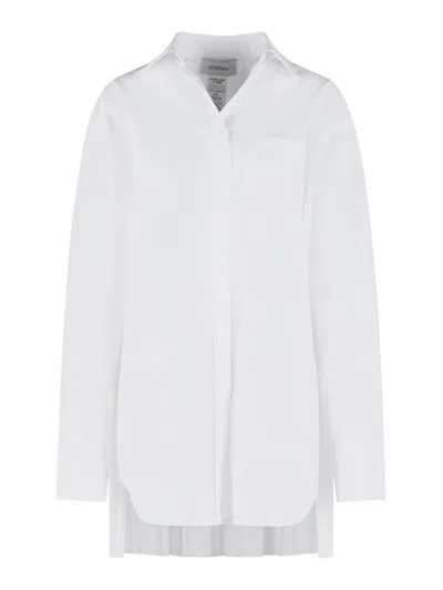 Sportmax Nespolo White Cotton Blend Shirt Dress