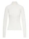 Sportmax Wool Ribbed Turtleneck Sweater In White