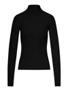 Sportmax Virgin Wool Turtleneck Knit Sweater In Black