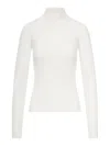 Sportmax Wool Ribbed Turtleneck Sweater In White