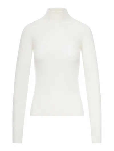 Sportmax Ribbed Turtleneck Sweater In White