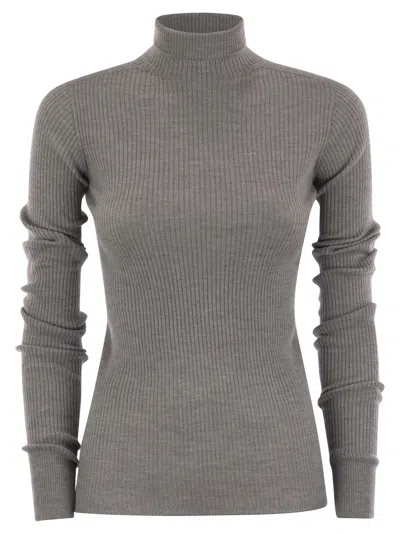 Sportmax Niagara Wool Turtleneck Jumper In Brown