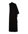 Sportmax Draped Asymmetric Maxi Dress In Black