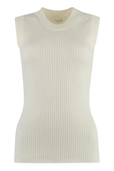 Sportmax Nido Cotton Tank Top In White