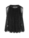 Sportmax Embellished Mesh And Jersey Top In Black