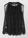 Sportmax Embellished Mesh And Jersey Top In Black