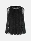 Sportmax Embellished Mesh And Jersey Top In Black