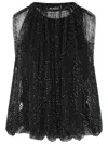Sportmax Embellished Mesh And Jersey Top In Black