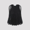 Sportmax Embellished Mesh And Jersey Top In Black