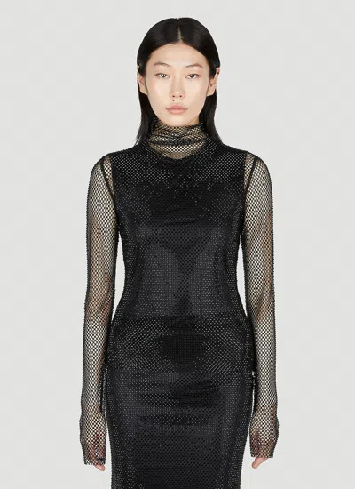 SPORTMAX NOEMI RHINESTONE MESH TOP