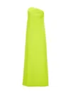 Sportmax Strapless Maxi Dress With Asymmetric Neckline And Front Slit In Green
