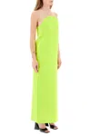 Sportmax Strapless Maxi Dress With Asymmetric Neckline And Front Slit In Multi