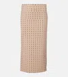Sportmax Nome Crystal Lycra Midi Skirt In Beige