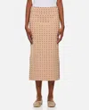 Sportmax Nome Crystal Lycra Midi Skirt In Beige