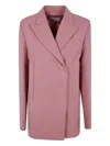 Sportmax Notched-lapel Blazer In Pink