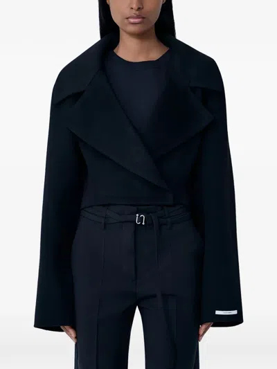 Sportmax Notched-lapel Cropped Jacket In Black