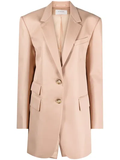 Sportmax Notched-lapels Single-breasted Blazer In Nude