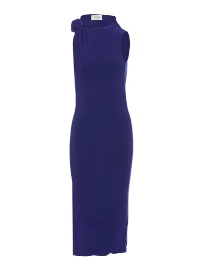 Sportmax Stretch Jersey Dress In Blue