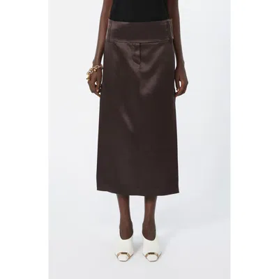 Sportmax Oblare Midi Skirt In Brown