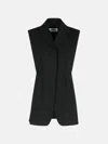 Sportmax Notched Lapels Cotton Vest In Black