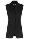 Sportmax Notched Lapels Cotton Vest In Black