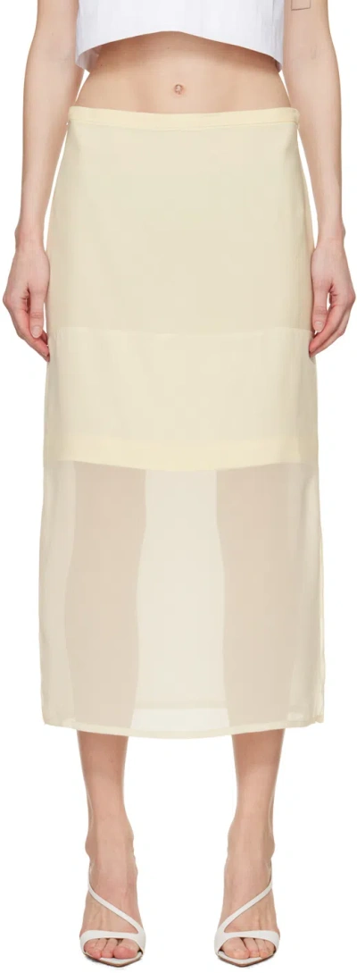 Sportmax Amico Fluid Viscose & Chiffon Midi Skirt In White