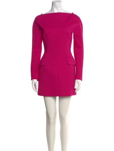 Pre-owned Sportmax Off-the-shoulder Mini Dress In Pink