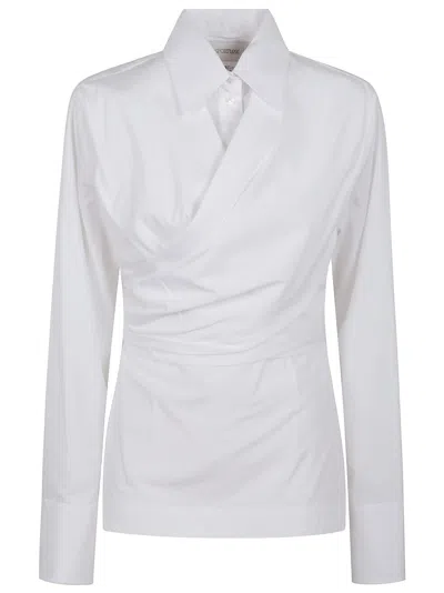 Sportmax Wrap-front Long-sleeve Top In White