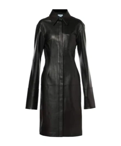 Sportmax Oidio Leather Coat In Black