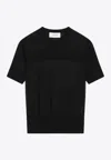 Sportmax Crew Neck Viscose And Wool T Shirt In Black